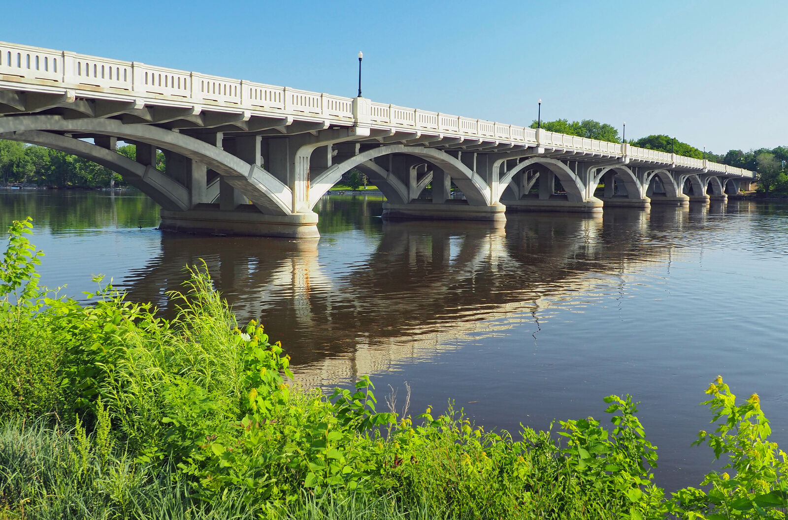 The Anoka-Champlin Mississippi River bridge connecting Champlin across the Mississippi River