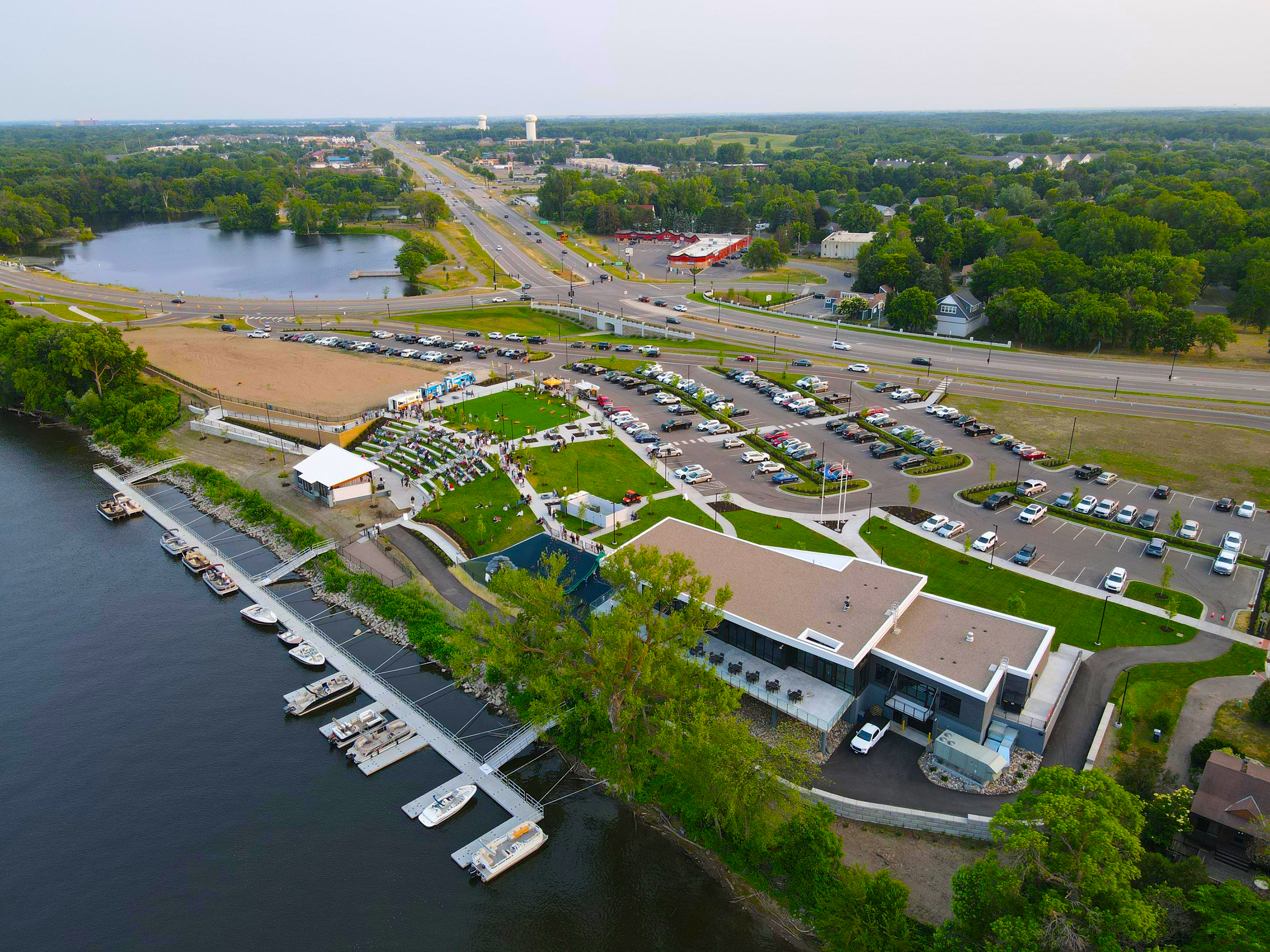 Aerial view of Mississippi Crossings in Champlin, Minnesota